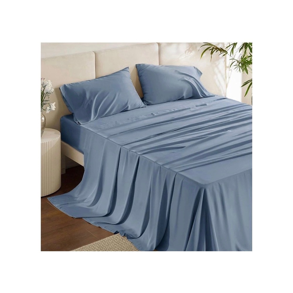 Bedsure Cooling Sheet Set, Rayon Derived from Bamboo, Soft, Blue/Turquoise, King